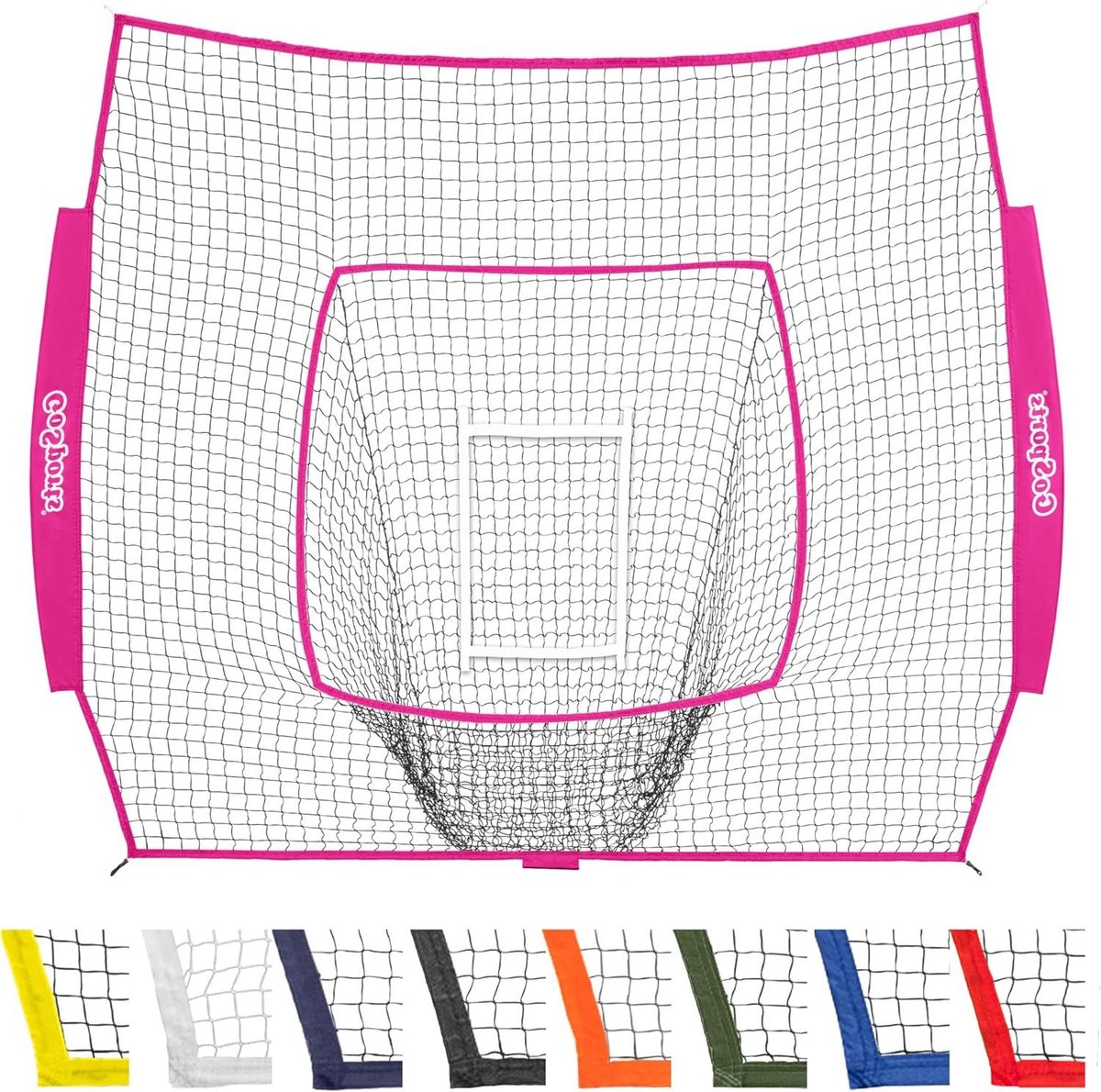 Baseball Net Replacement - Softball Net - Training Exercises - Strike Zone Target - 7 ft x 7 ft - Pink