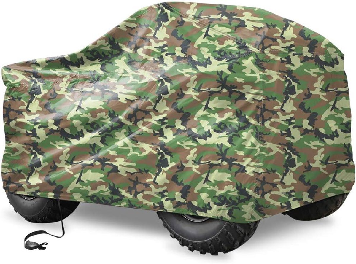 ATV Dekzeil - Quad Afdekking - Voertuig Bescherming - Waterdicht Polyester - XXXL 256cm - Camouflage Zilver