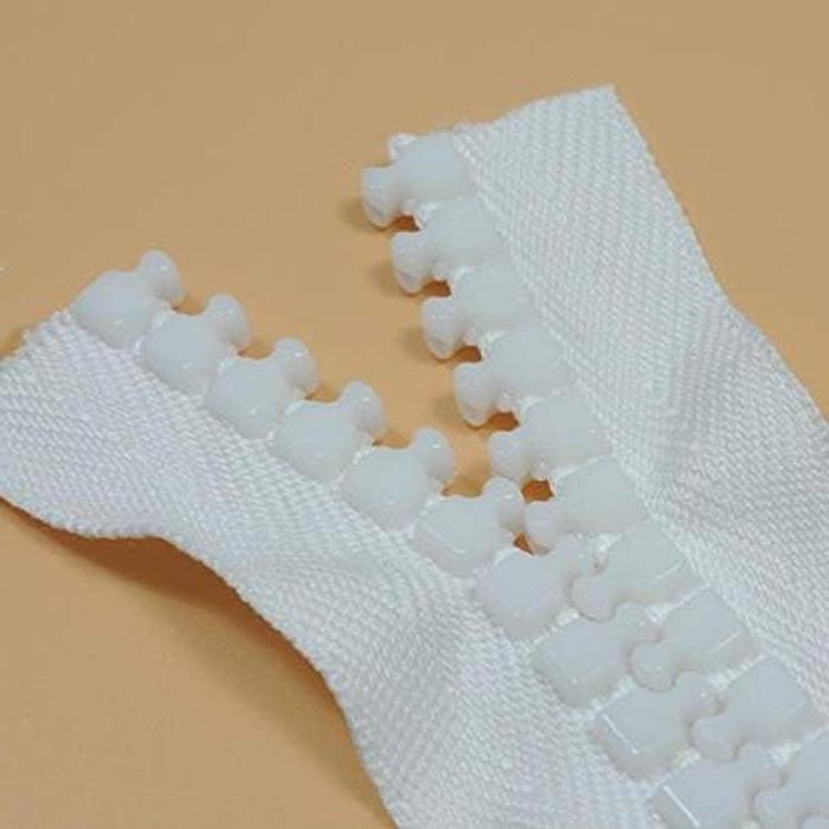 Hars Ritsen - Open-End Rits - Kleding Repareren - Duurzaam Materiaal - 1 Meter - Wit