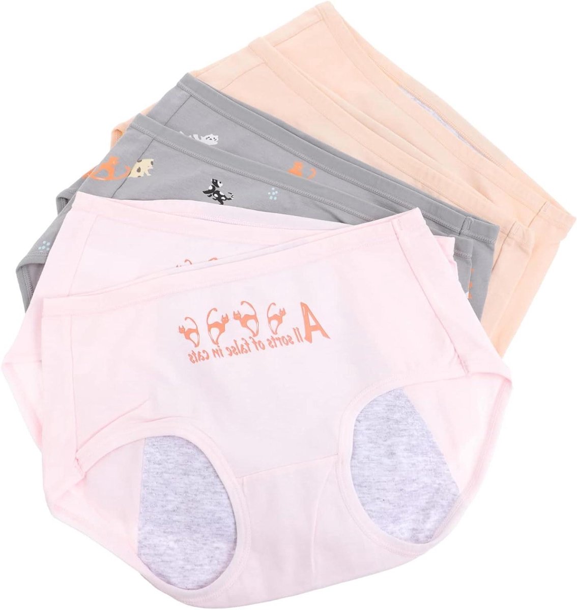Menstruatie Ondergoed - Periode Broekjes - Bescherming Tijdens Ongesteldheid - Lekvrije Zone - 6 Stuks - Mix Kleuren
