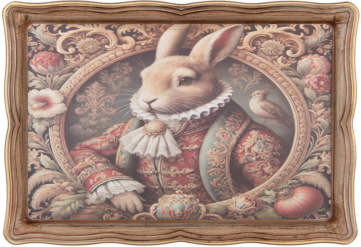Clayre & Eef Dienblad 31x22x2 cm Beige Kunststof