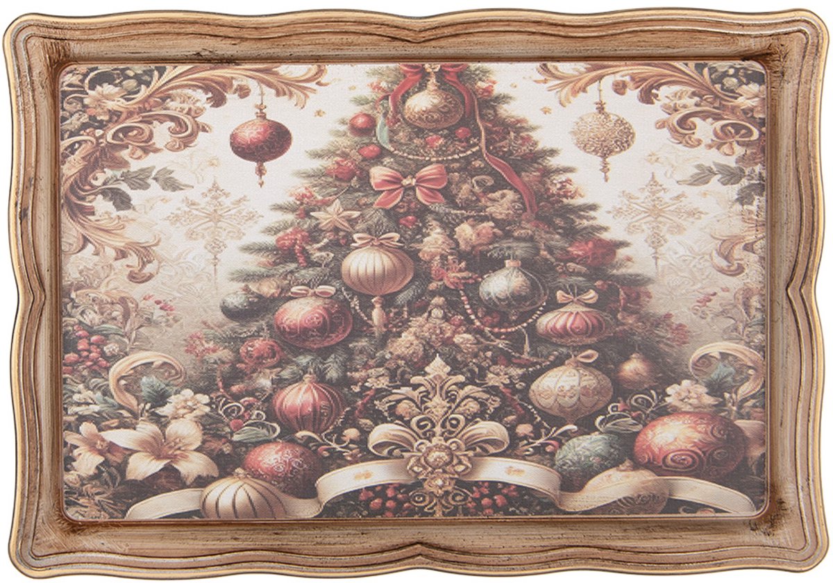 Clayre & Eef Dienblad 31x22x2 cm Beige Kunststof