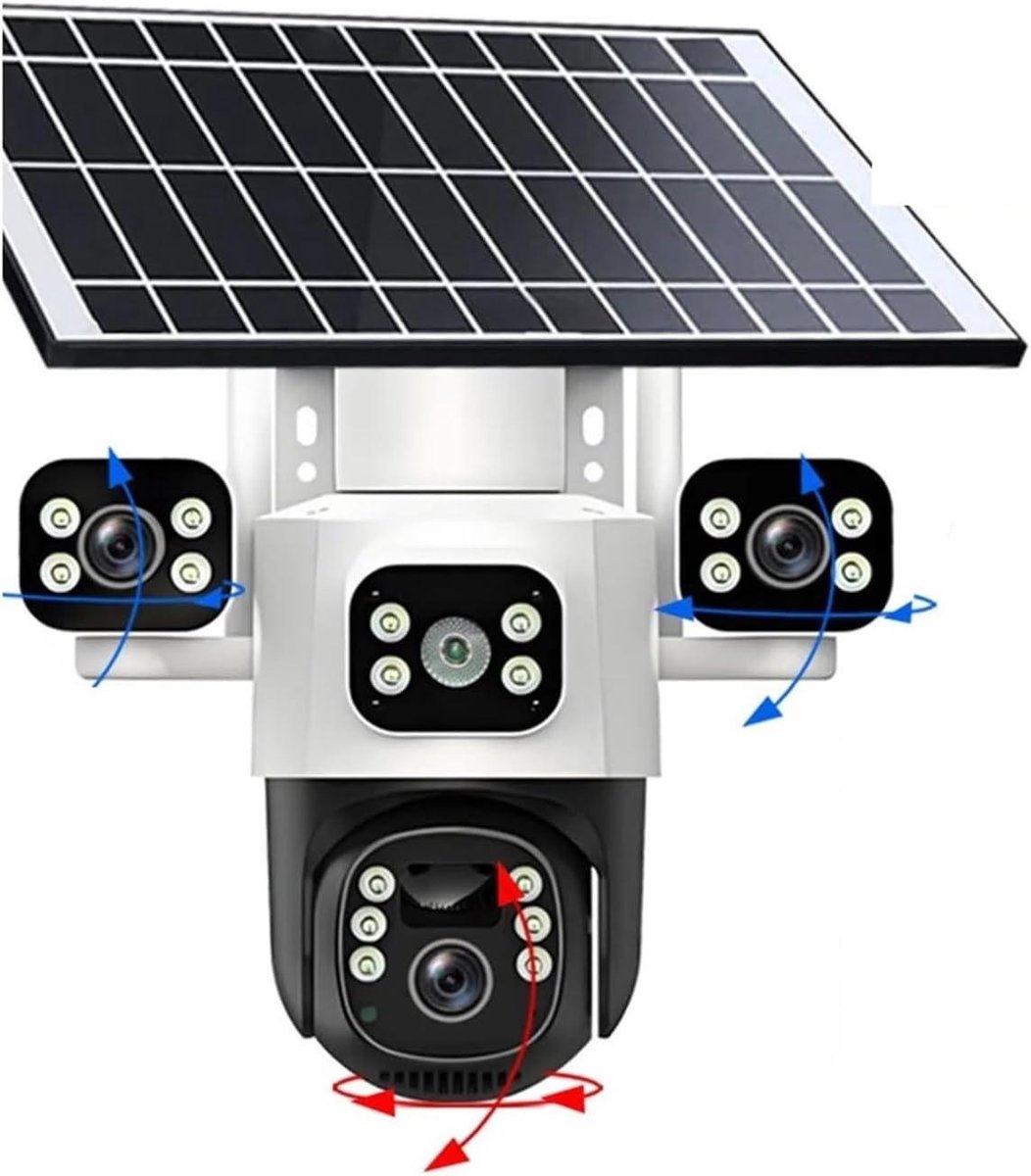 Beveiligingscamera - IP Camera - Buitenbewaking - Zonnepaneel & Accu - 6MP HD - Wit
