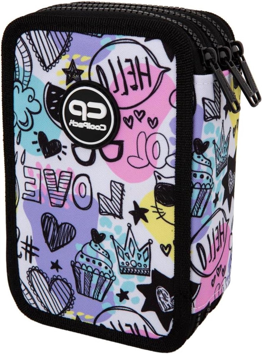 Etui Meerdere Vakken - Pennendoos Gevuld - Schoolspullen Organiseren - Waterafstotend Materiaal - 20 x 12.5 x 6 cm - Multicolor