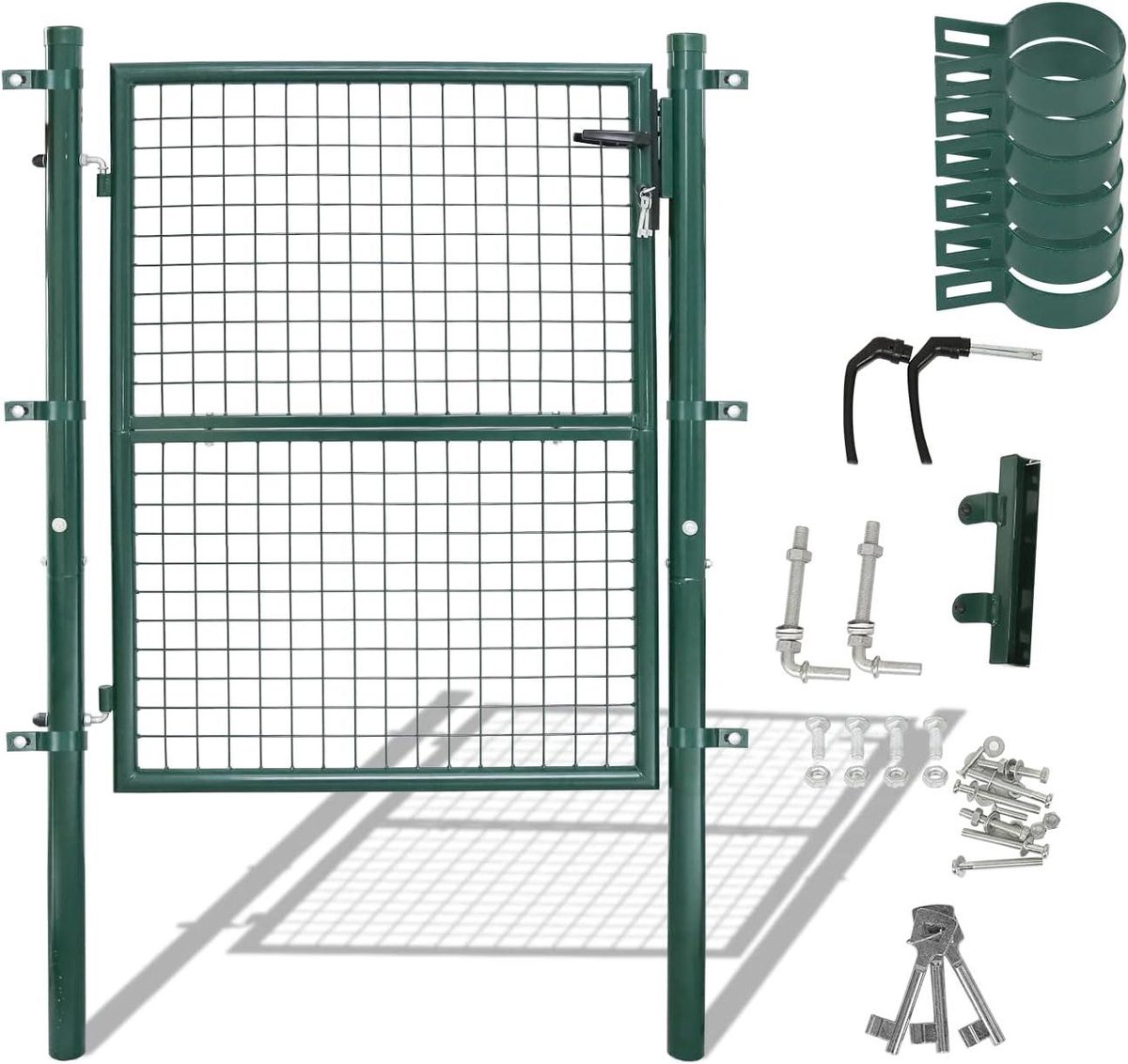 Tuinpoort Groen - Hekwerk Deur - Tuin Afscheiden - Met Slot - 150 x 100 cm - Groen