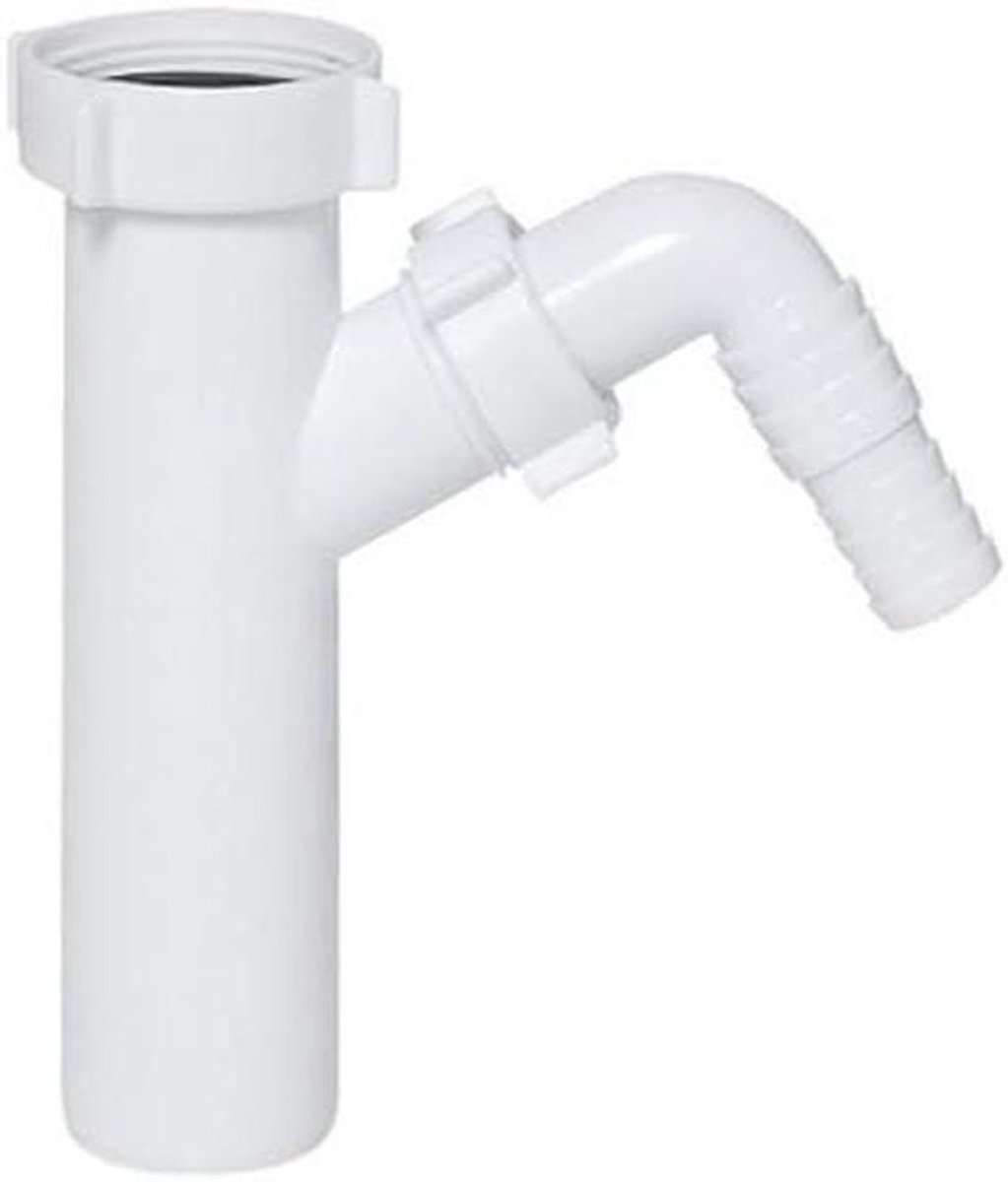 Afvoer Pijp Connector - Afvalwater T-stuk - Vaatwasser Aansluiten - Enkele Ingang - 40mm - Wit