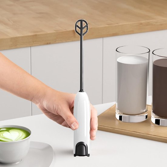 Draagbare Elektrische Mixer - Handmixer Batterijen - Keuken Gereedschap - Roestvrijstalen Kloppers - 6x16x6 cm - Wit van Merkloos — afbeelding 3