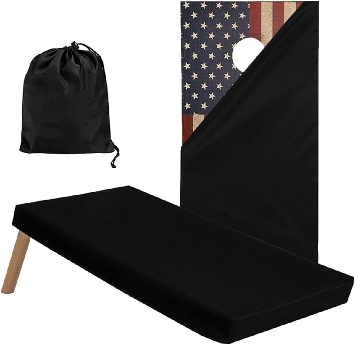 Cornhole Board Covers - Werpspellen Beschermhoes - Buiten Spelen - Waterdicht Oxford Materiaal - 124 x 63 cm - Zwart