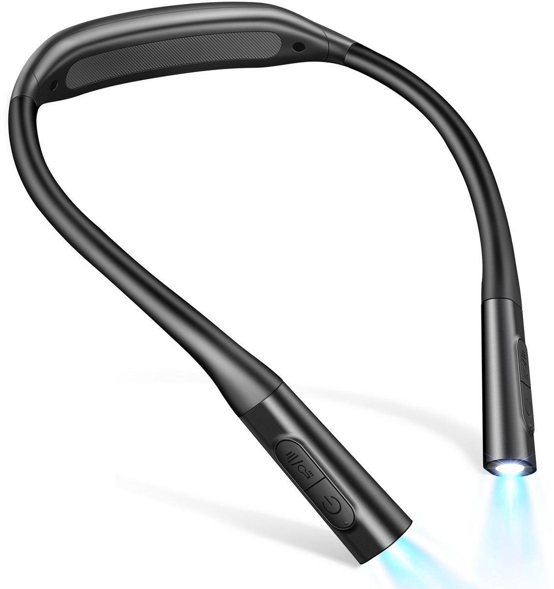 carmdering - Ultradun Neklamp - Draagbare Leeslamp - LED Halslamp - 90° Draaibaar Licht - 5 Helderheidsniveaus - ABS En Peach-Skin-Silicone - Lichtgewicht 124g - Tot 100 Uur Batterijduur - 1 Stuk