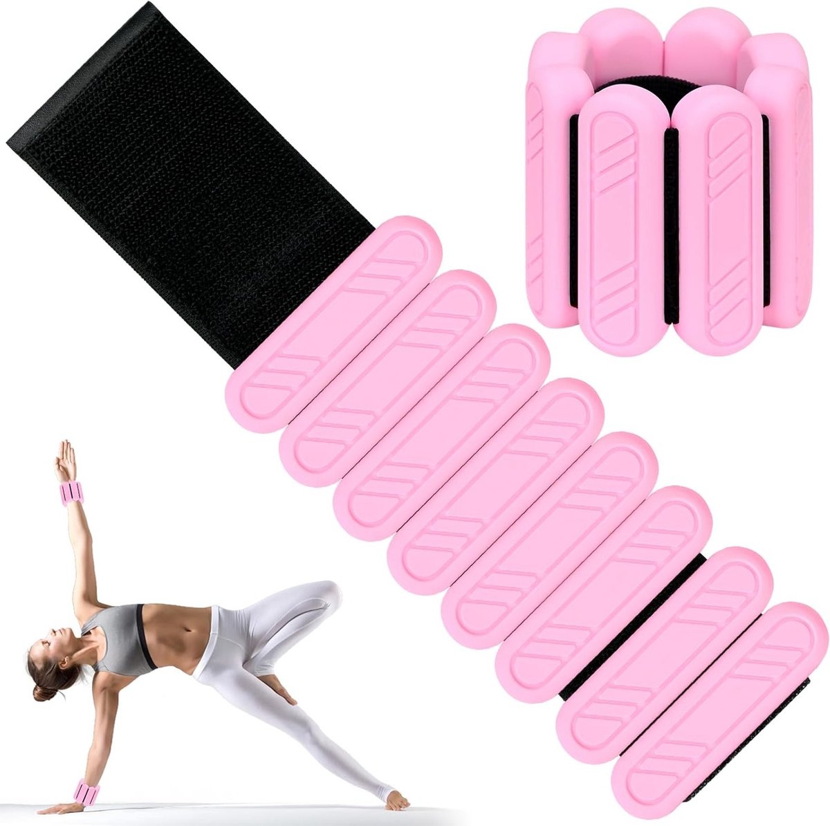 Verstelbare Polsgewichten Set van 2 voor Voet of Pols, Ideaal voor Beweging, Joggen en Yoga, 0.5 kg/1 kg per stuk