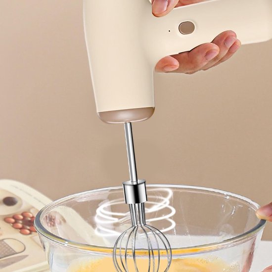 Handmixer Elektrisch - Keukenmixer Gardes - Bakken En Mixen - Draadloos Oplaadbaar - 7x11x7 cm - Koffie met melk — afbeelding 3
