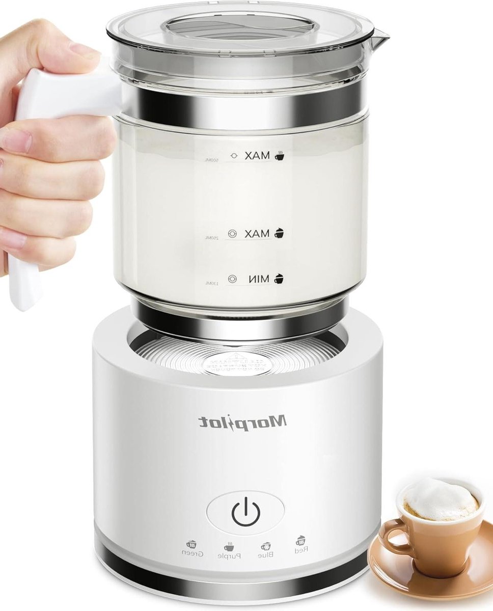 Elektrische opschuimer - Melkopschuimer - Koffie maken - 4-in-1 functie - 500 ml - Wit