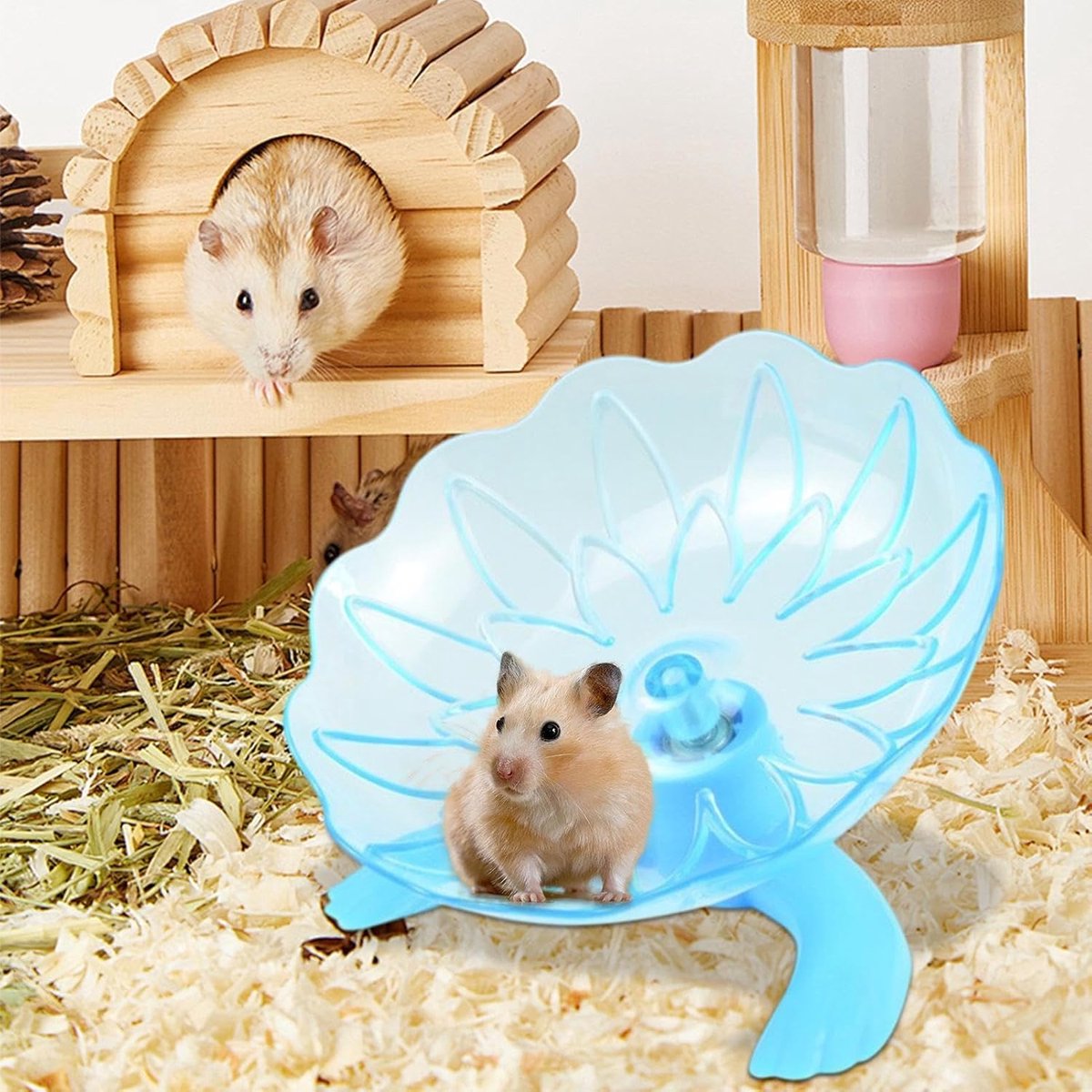 Rustig hamsterwiel | stille hamster fitnesswielen - muizenkooi-accessoires, stabiel, transparant joggingspinner, huisdierverrijking voor fretten, chinchilla-spelen