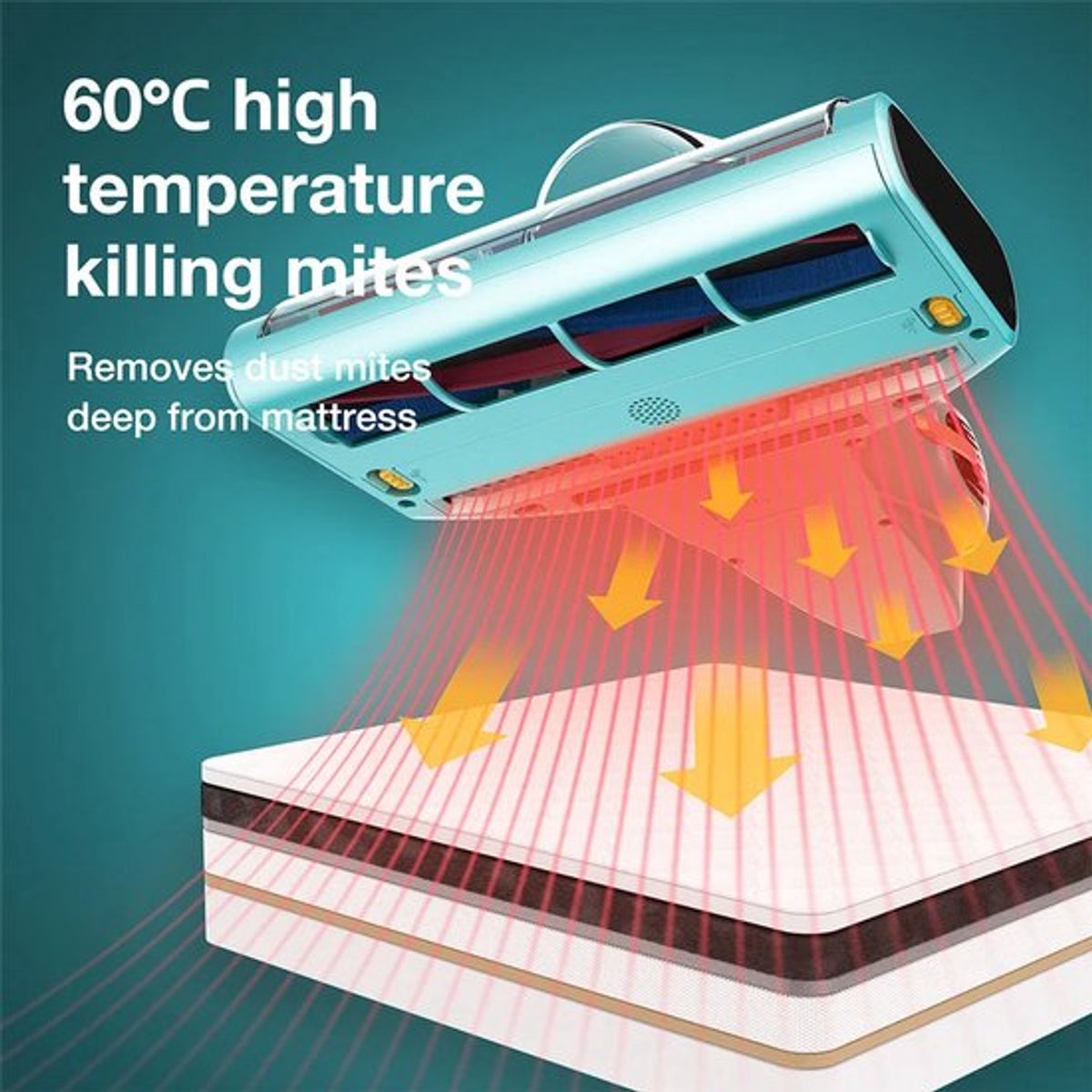 Anti-mijtstofzuiger – Stofzuiger Voor Bedden – Matrasreiniger – Allergievrije Reiniging – Huisstofmijt Verwijderaar – 700W Krachtige Motor – Blauw EU Variant