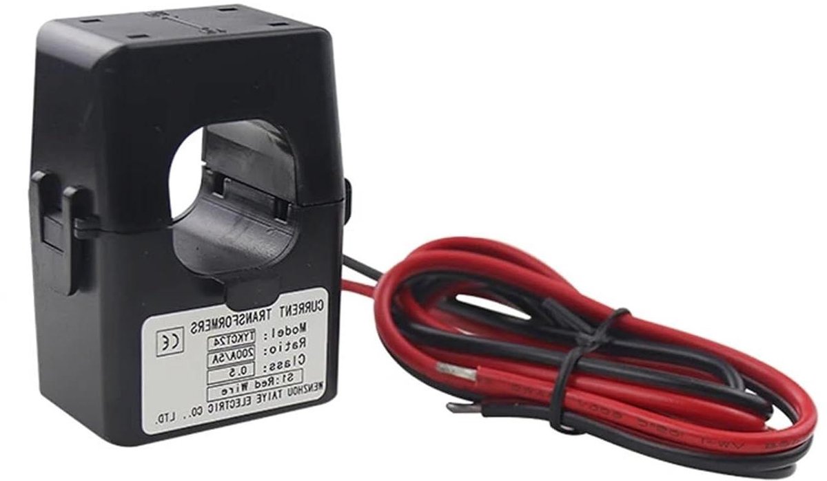 Stroomomvormer - CT-sensor - Stroommeting - Hoge precisie - 24mm venster - Zwart