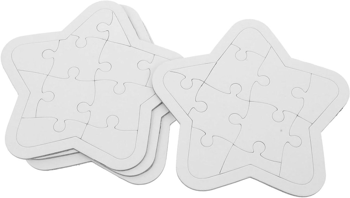 Lege Puzzelstukken - DIY Puzzels Tekenen - Creatief Bezig Zijn - Set van 4 Stukken - 17.50X17.50CM - Wit