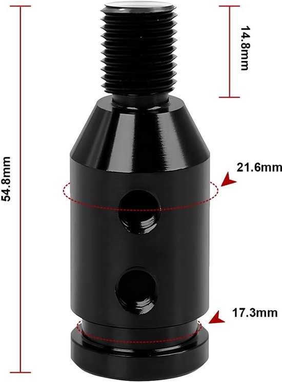 Pookknopadapter - Schakeladapter - Auto Versnellen - Universele Pasvorm - M12 x 125 - Zwart — afbeelding 5