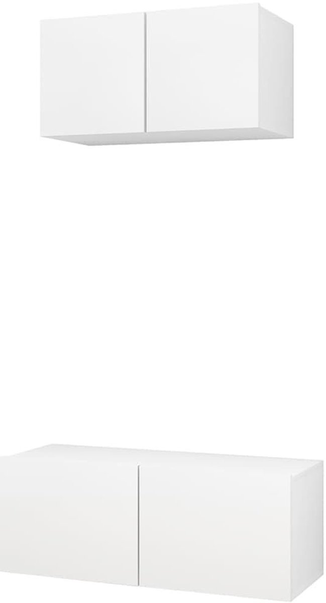 TV-meubelset - Stereo kasten - Woonkamer opbergen - Wandmontage - 60/80/100 cm - Wit