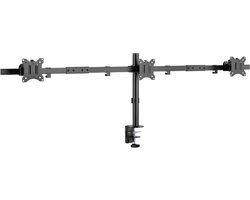 Monitor Tafelhouder - Drie Schermen - Ergonomisch Werken - Stevige Stalen Constructie - 17-32 Inch - Zwart