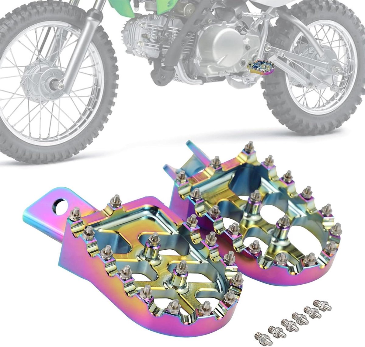 Motorfiets Voetsteunen - Bredere Steunen - Veiliger Rijden - Antislip Nokken - Premium Materiaal - Blussen