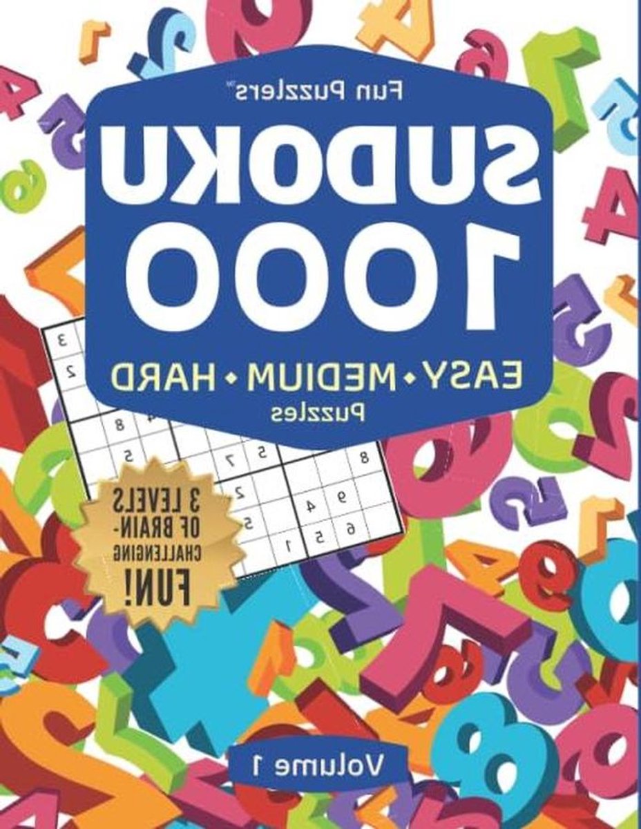 Puzzelboek Sudoku - Hersenkrakers Boek - Brein Training - 1000 Puzzels - Groot Formaat - Meerdere Kleuren