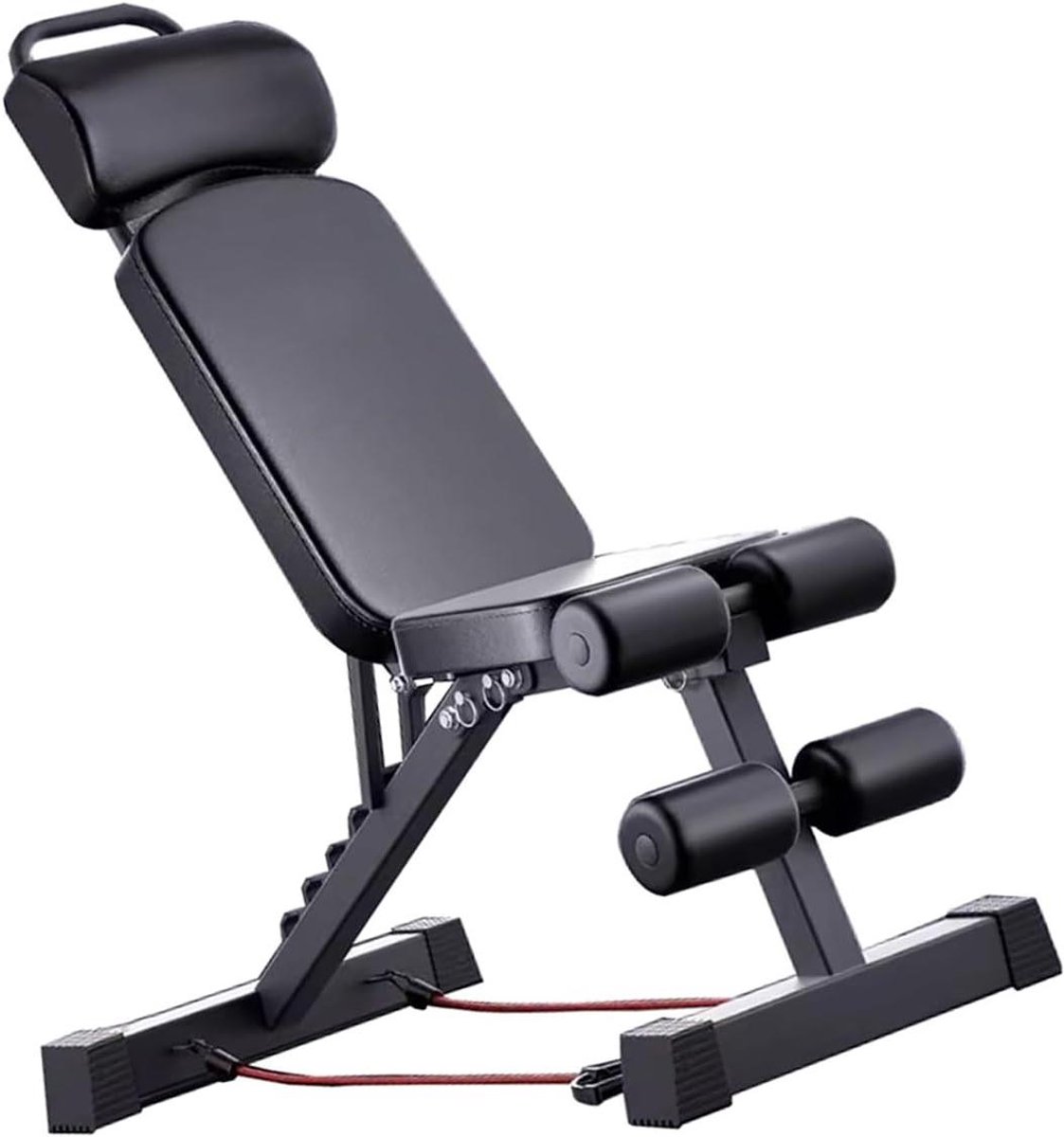 Trainingsbank - Halterstoel - Krachttraining Thuis - Opvouwbaar Ontwerp - 400 kg Draagvermogen - Zwart