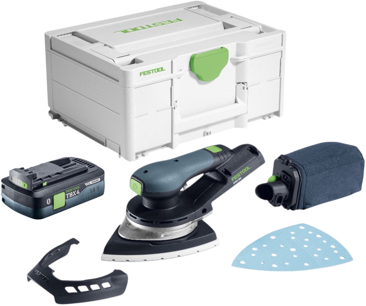 Festool DTSC 200-Basic accu-deltaschuurmachine 18 V 145 x 195 mm borstelloos + 1x accu 4,0 Ah + Systainer - zonder lader