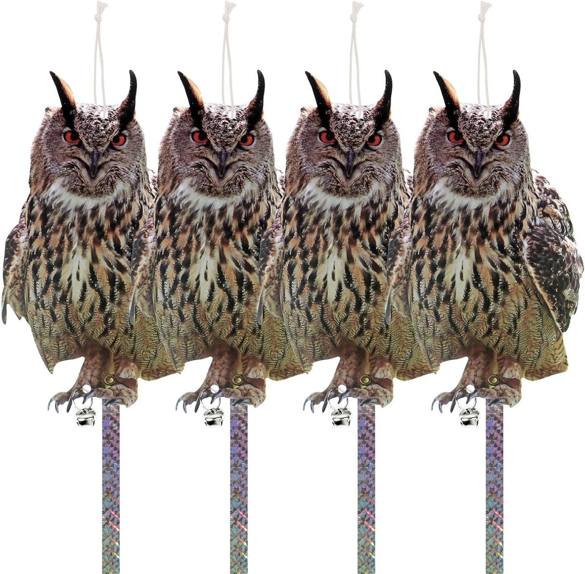 Effectieve Vogelwering: 4 Stuks Reflecterende Hangdecoratie voor Tuin, Terras en Raam om Vogels Af te Schrikken met Reflecterende Tape