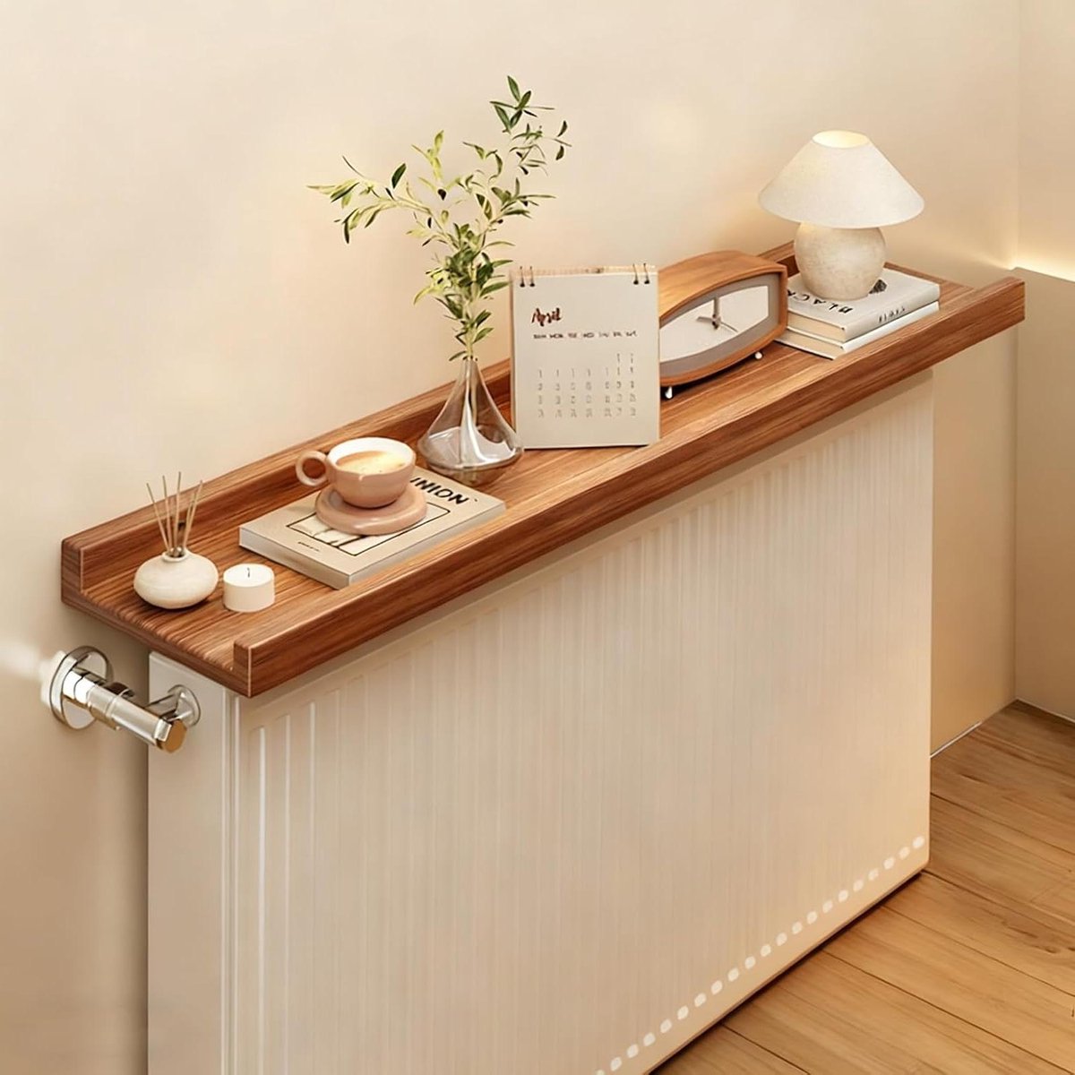 Radiator Plank - Opbergplank Decor - Woonruimte Organiseren - Geoptimaliseerde Warmteafvoer - 30x15cm - Bruin