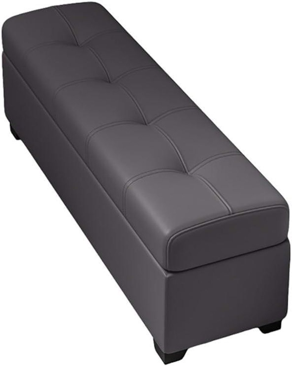Opbergpoef/bankje Leren Bankjes Bankje Aan Het Voeteneinde Van Het Bed Gestoffeerde Poef Met Opbergruimte Binnenbank Voor Woonkamer En Hal(Medium gray,50x30x40cm)