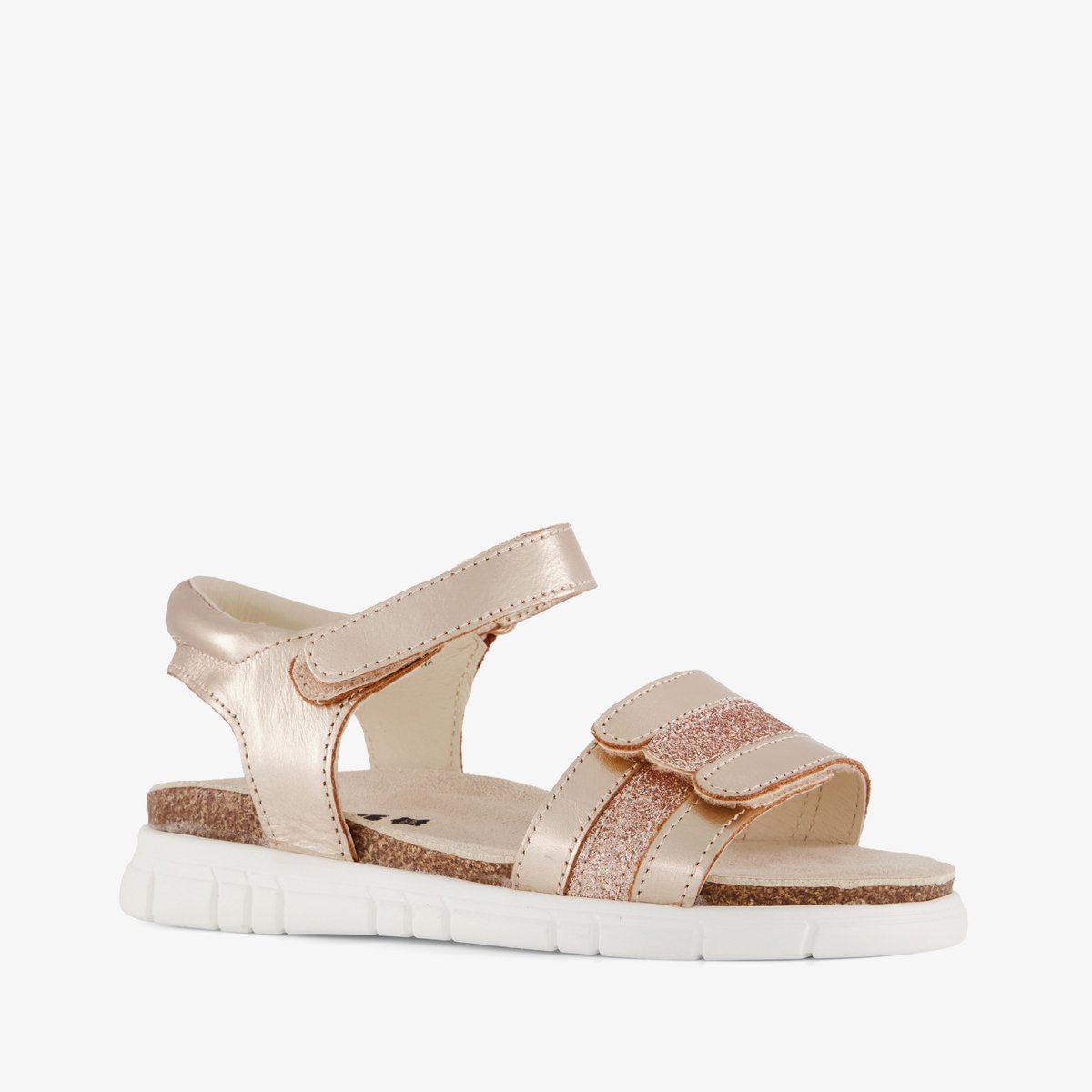 Groot leren meisjes sandalen goud - Maat 31