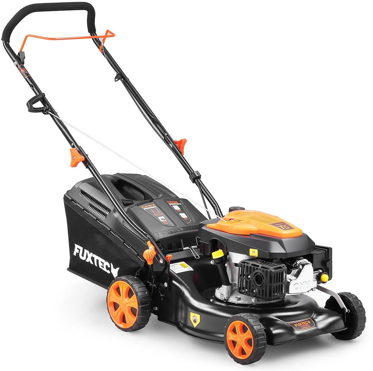 Bol.com FUXTEC Benzine Grasmaaier FX-RM4346ECO 2in1 - 3,5pk / 2,6kW - 42cm Maaibreedte - 5-traps Maaihoogteverstelling - 146ccm ... aanbieding