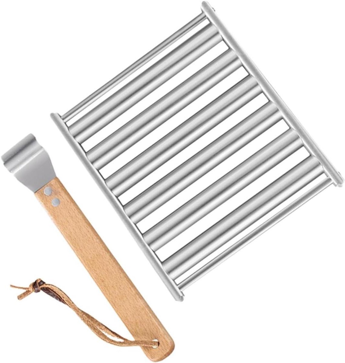 Grill Rolrek - Barbecue Accessoire - Sausage Grillen - Gelijkmatige Verwarming - 16.5 cm - Zilver