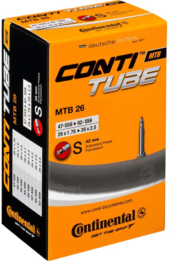 Continental MTB - Binnenband Fiets - Auto Ventiel - 40 mm - 26 x 175 - 250 van Continental — afbeelding 5