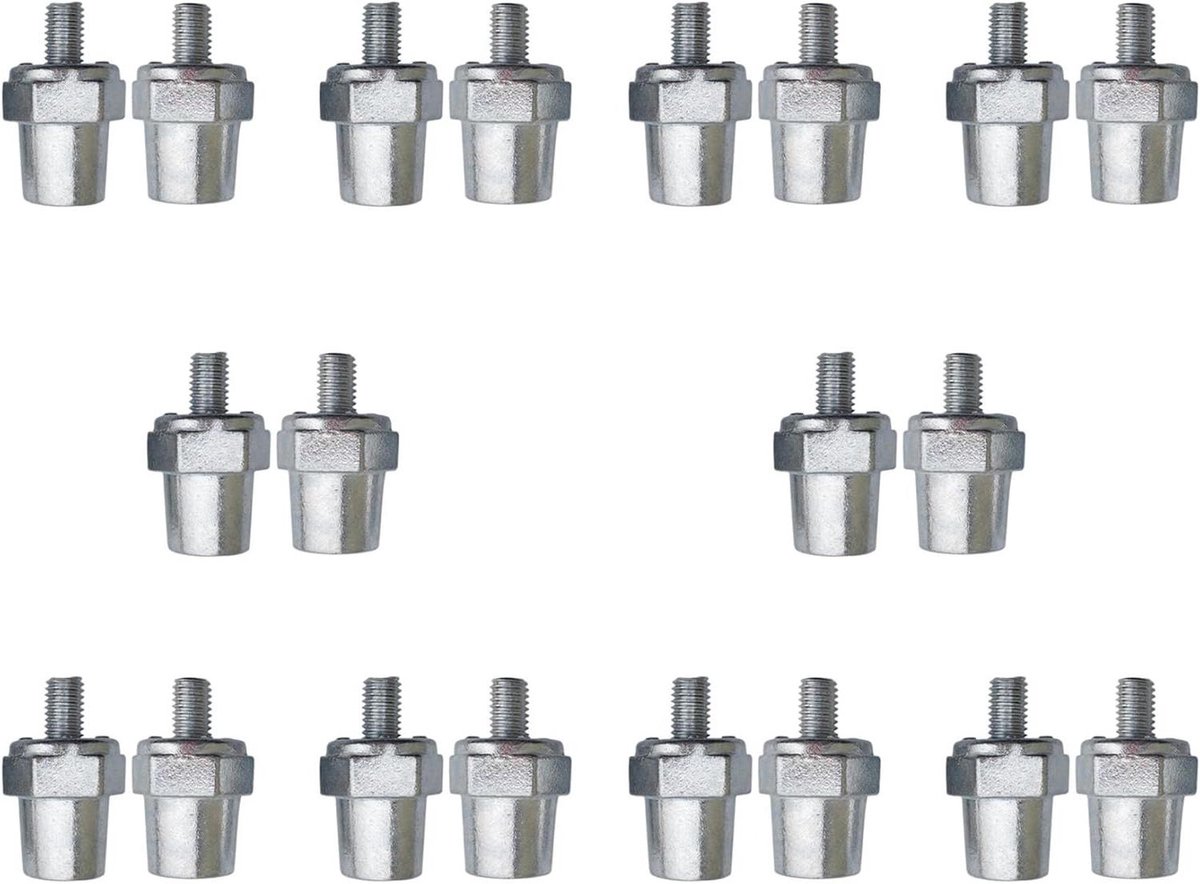 Accupool Verhogers - Batterij Connectoren - Accu Aansluiten - Zij- naar Bovenpool - 8 mm Draad - Zilver