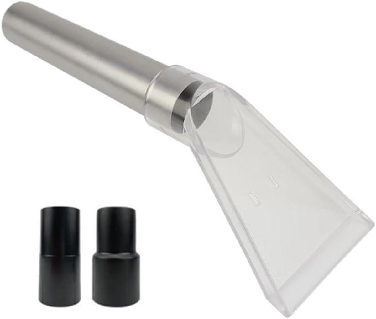 Platte Zuigkop - Stofzuigermondstuk Meubel - Stofzuigen Meubels - 38mm Aansluiting - 12.3 cm Hoog - Zilver