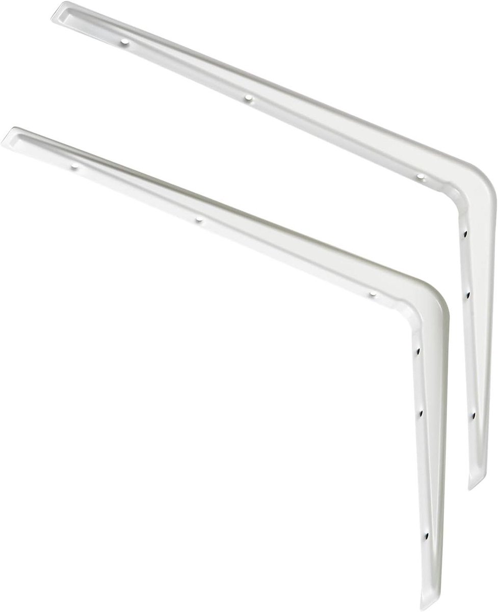 Plankdragers Staal - Wandsteunen Beugels - Planken Ophangen - 30 kg Draagvermogen - 370 x 271 mm - Wit