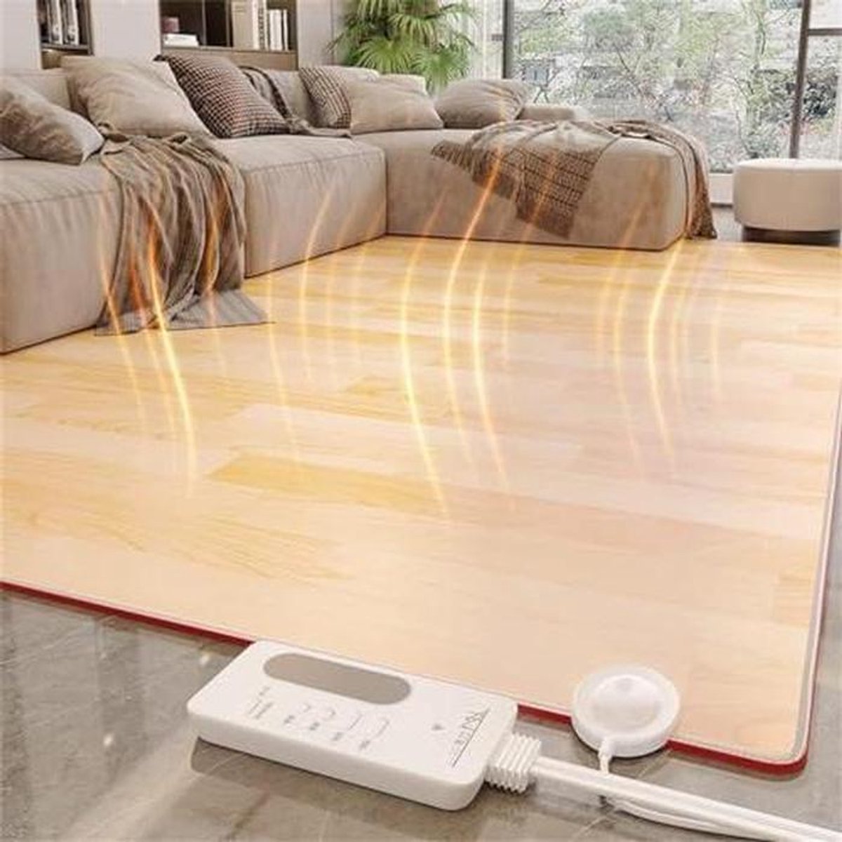 Elektrisch Verwarmingstapijt - Vloerverwarming Tapijt - Warmte Comfort - Snel Verwarmend Element - 200 x 200 cm - Houtnerf