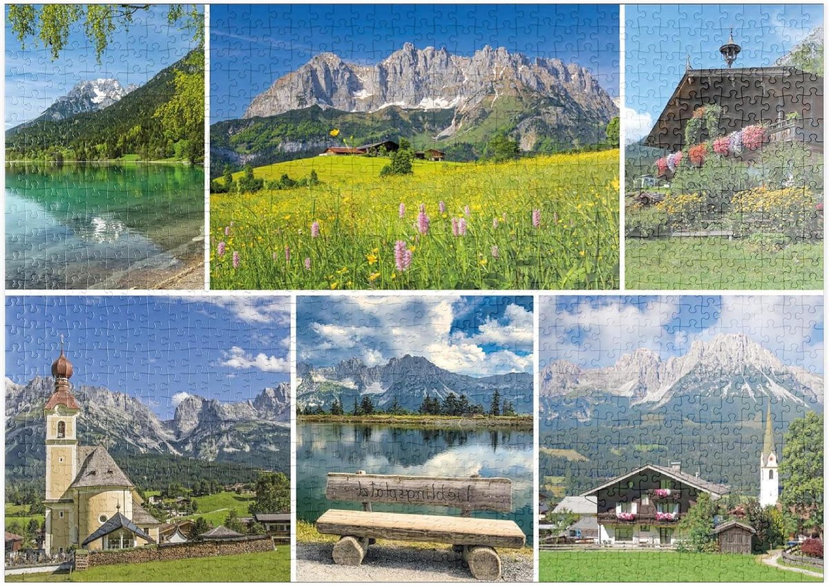 Legpuzzel Wilder Kaiser - Puzzel Tirol - Ontspanning thuis - Hoge resolutie print - 1000 Stukjes - Meerkleurig