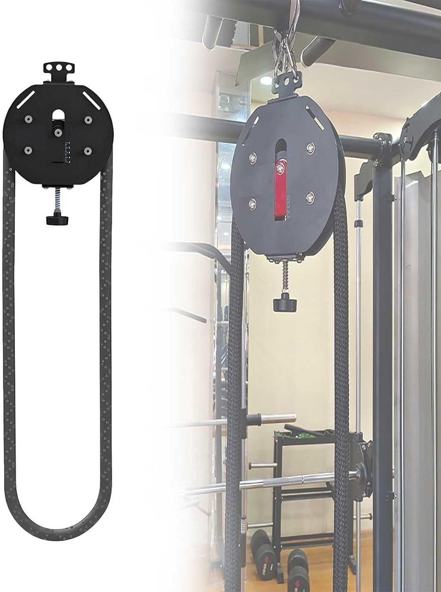 Touw Trainer - Klimtouw Machine - Full Body Workout - Verstelbaar Weerstandssysteem - 360x460x210 mm - Zwart