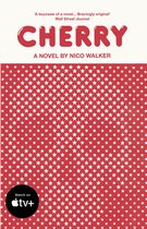 Boekomslag van 'Cherry' met rode letters op witte achtergrond met rode sterren.