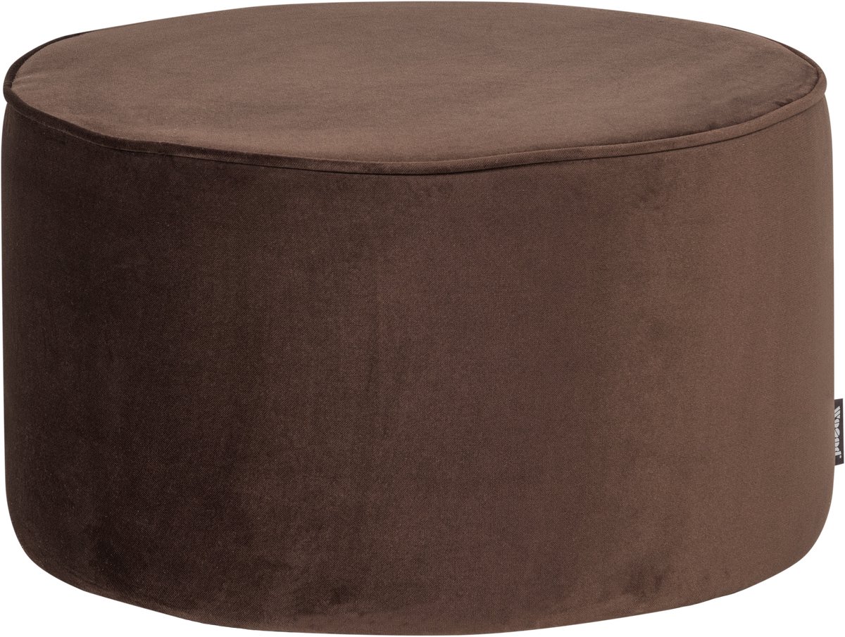 WOOOD Sara Poef Hoog 36xØ60 cm - Velvet - Donkerbruin