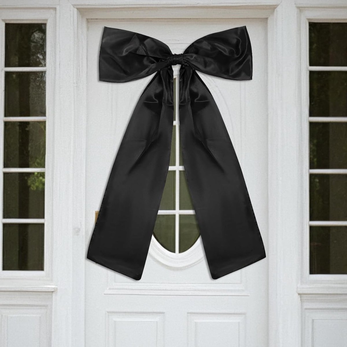 Grote Zwarte Strik Decoratie voor Feesten, Themafeesten en Slaapkamer Versiering, Luxe Satijnen Achtergrond Accessoires