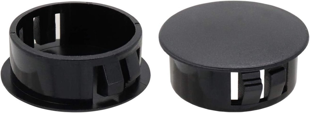 Gatpluggen Kunststof - Paneelpluggen Eindkappen - Gaten Afdekken - Verzonken Type - 30 mm - Zwart
