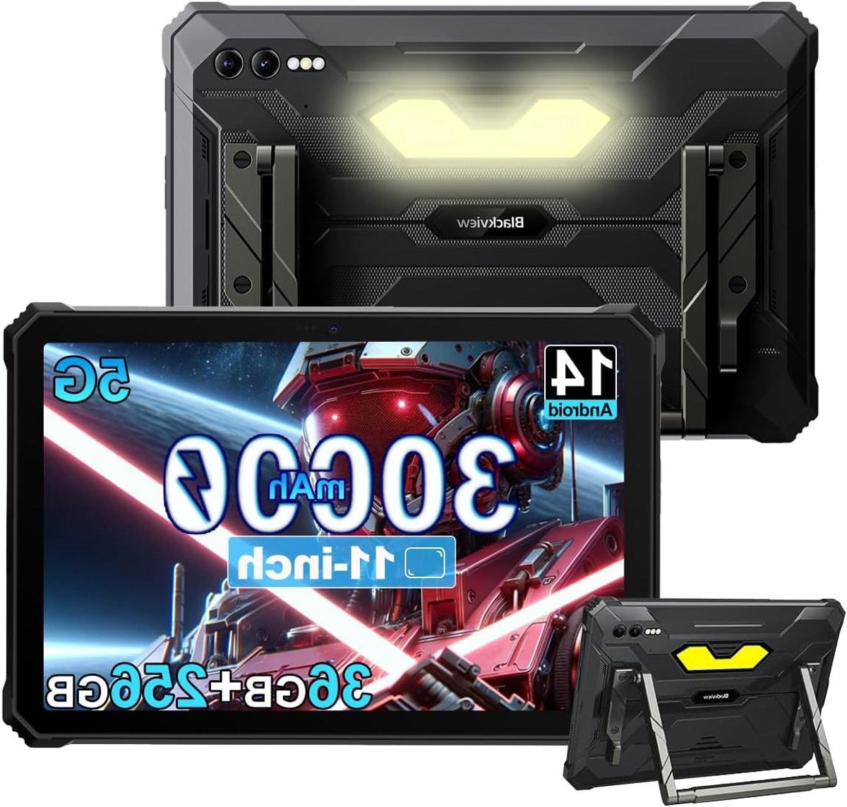 Robuuste Tablet - Outdoor Tablet Werk Tablet - Robuust Gebruik - 30000mAh Batterij - 10.95 inch - Zwart