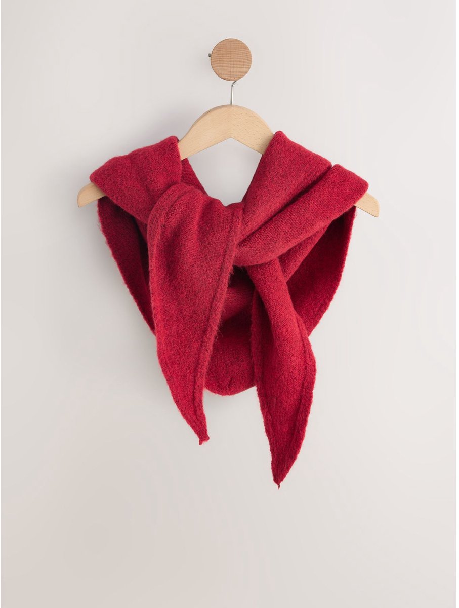 Next - Dames - Halfzware gebreide driehoeksjaal - Rood