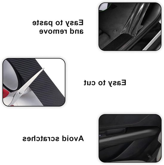 KUMSODE Plakfolie, carbon, 3 cm x 10 m, folie voor auto