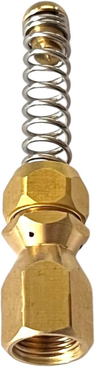 Buisreinigingssproeier Hogedrukreiniger - Rioolreiniger Veer Spiraal - Verstoppingen Verwijderen - Zelfaanzuigend Terugslagprincipe - 1/4 inch - Zilver