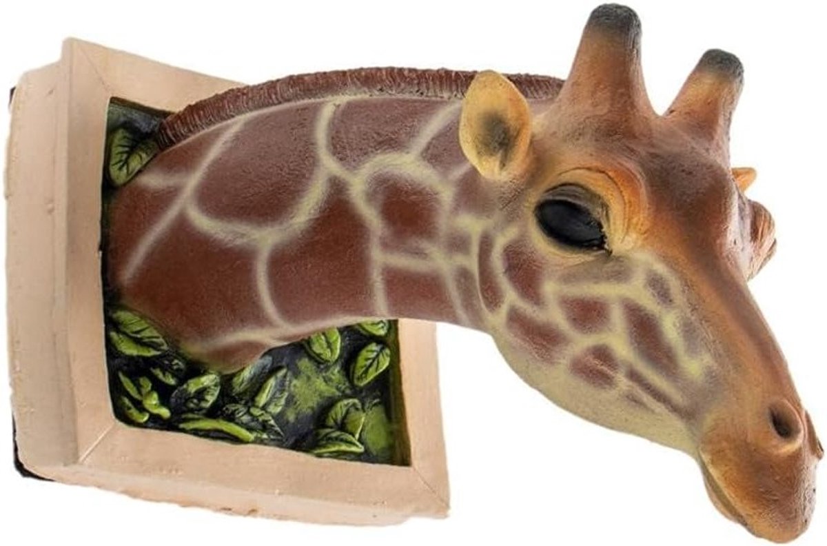 3D Giraffe Hoofd Wanddecoratie, Realistische Wandsculptuur voor Thuis, Kantoor en Bar Decoratie