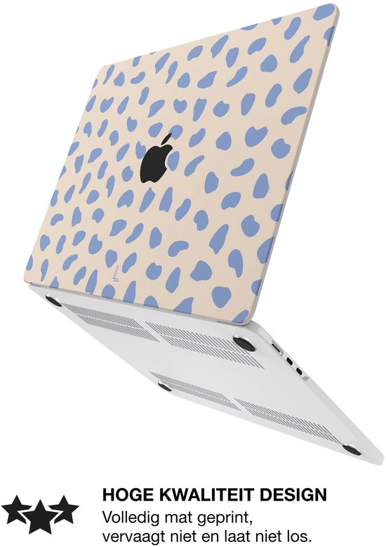 Lunso Geschikt voor MacBook Pro 14 inch (2021-2026) cover hoes - case - Azure Pebble